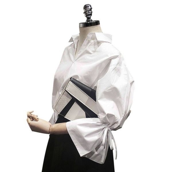 fashion white blouse women blusas mujer de moda v-neck bow flare sleeve office career shirts casual blusa femme x0521
fashion white blouse women blusas mujer de moda v-neck bow flare sleeve office career shirts casual blusa femme x0521
