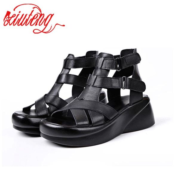 sandals the first layer of cowhide full leather summer 2021 retro roman women's shoes platform wedge, Black
sandals the first layer of cowhide full leather summer 2021 retro roman women's shoes platform wedge, Black