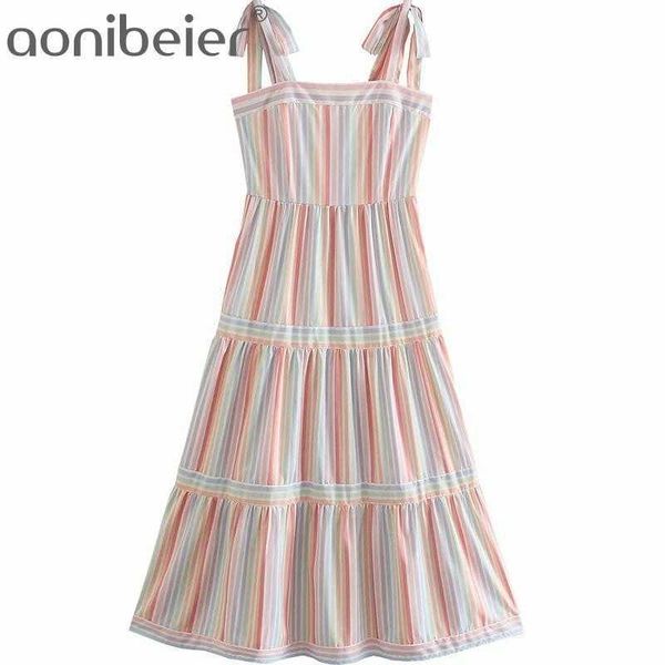 fashion rainbow striped tiered dress summer sleeveless tie shoulder shirred back women casual high waist midi 210604, Black;gray
fashion rainbow striped tiered dress summer sleeveless tie shoulder shirred back women casual high waist midi 210604, Black;gray