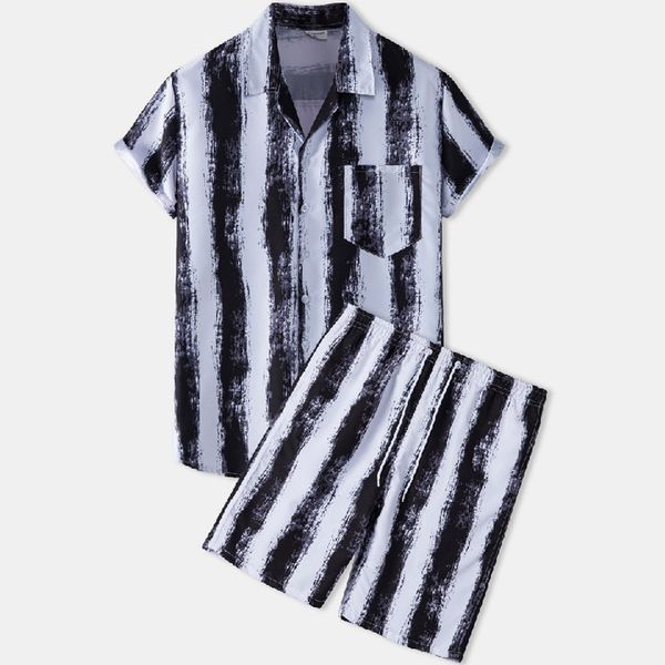 striped men short set summer hawaiian casual print aloha shirt suit beach holiday shorts streetwear 2 pcs oversize men's sets 210524, Gray
striped men short set summer hawaiian casual print aloha shirt suit beach holiday shorts streetwear 2 pcs oversize men's sets 210524, Gray