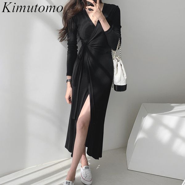 kimutomo korea chic knitted dress women french style v-neck cross side lace-up slim waist long sleeve split vestidos elegant 210521, Black;gray
kimutomo korea chic knitted dress women french style v-neck cross side lace-up slim waist long sleeve split vestidos elegant 210521, Black;gray