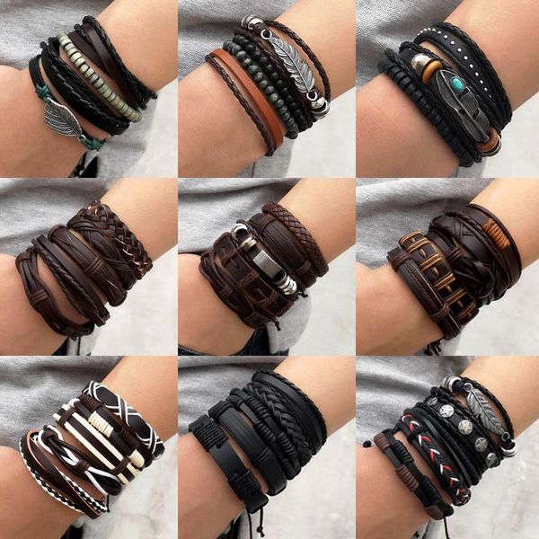 charm bracelets vintage leaf pendant rice beads adjustable rope chain bracelet punk braided wrap wristbands for men fashion jewelry, Golden;silver
charm bracelets vintage leaf pendant rice beads adjustable rope chain bracelet punk braided wrap wristbands for men fashion jewelry, Golden;silver