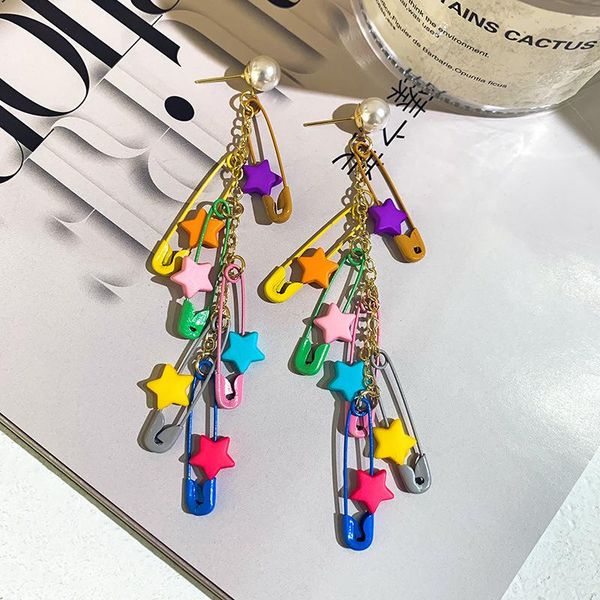 dangle & chandelier colored star tassel earrings paper clip spray paint pearl long vacation wind, Silver
dangle & chandelier colored star tassel earrings paper clip spray paint pearl long vacation wind, Silver