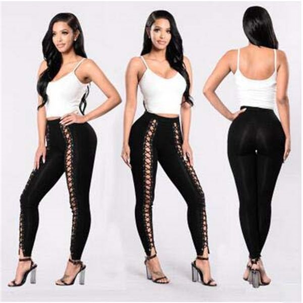 est fashion side band slim women leggings all-match pants casual pure color capris high waist trousers, Black
est fashion side band slim women leggings all-match pants casual pure color capris high waist trousers, Black