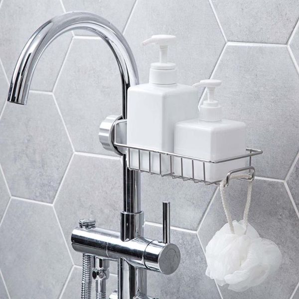 sponge holder stainless steel faucet rack kitchen sink storage drain shower rod bathroom accessories & organization
sponge holder stainless steel faucet rack kitchen sink storage drain shower rod bathroom accessories & organization