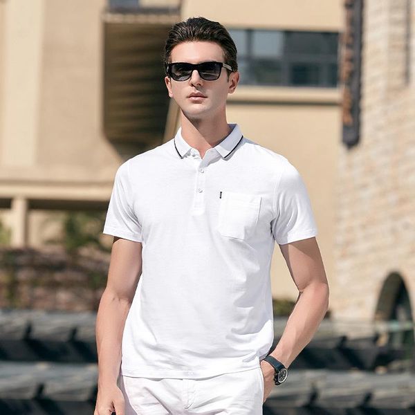 men's polos soft cotton short sleeve shirt men 2021 summer white poloshirt with front pocket brands slim fit collar hombre, White;black
men's polos soft cotton short sleeve shirt men 2021 summer white poloshirt with front pocket brands slim fit collar hombre, White;black