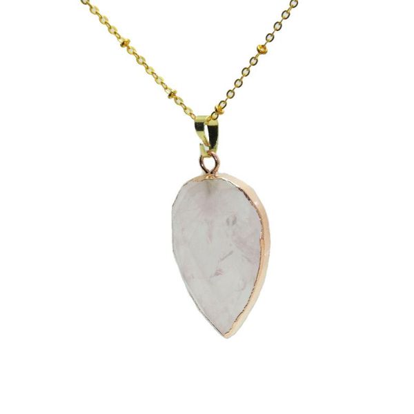 pendant necklaces rose gold bezel natural water drop stone point women necklace faceted crystal quartz chain girl, Silver
pendant necklaces rose gold bezel natural water drop stone point women necklace faceted crystal quartz chain girl, Silver