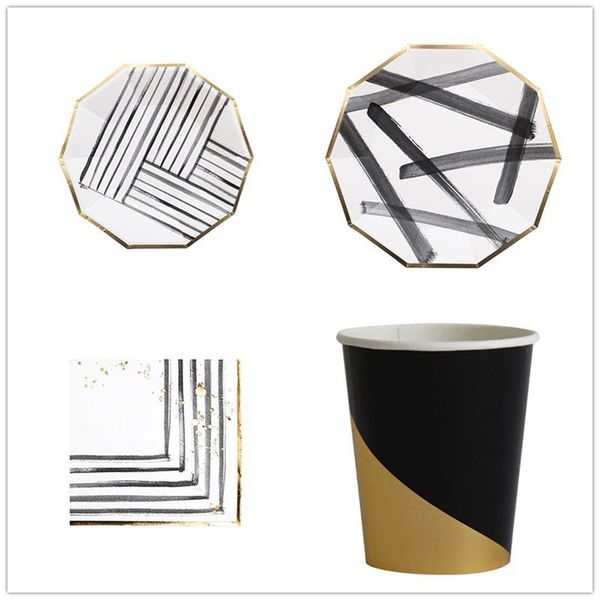 disposable dinnerware black and white striped tableware 8pcs large brush paper plates small dishes cups 16pcs napkins birthday wedding party
disposable dinnerware black and white striped tableware 8pcs large brush paper plates small dishes cups 16pcs napkins birthday wedding party