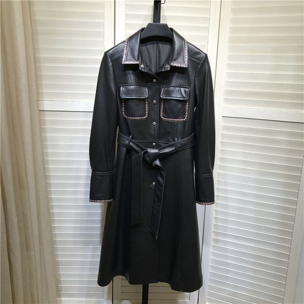 women's jackets 2021 autumn sheep royal leather of women tench korean stylish feminine chic jacket genuine belt c565, Black;brown
women's jackets 2021 autumn sheep royal leather of women tench korean stylish feminine chic jacket genuine belt c565, Black;brown