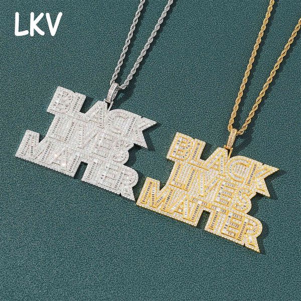 black lives letter slogan pendant with terraced zircon hip hop stone necklace, Silver
black lives letter slogan pendant with terraced zircon hip hop stone necklace, Silver