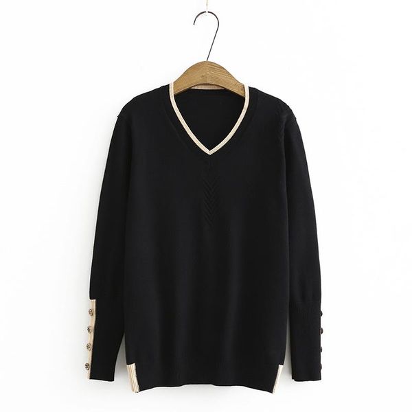 women's sweaters plus size v-neck women autumn winter long sleeved crochet knitted pullovers casual outerwear, White;black
women's sweaters plus size v-neck women autumn winter long sleeved crochet knitted pullovers casual outerwear, White;black