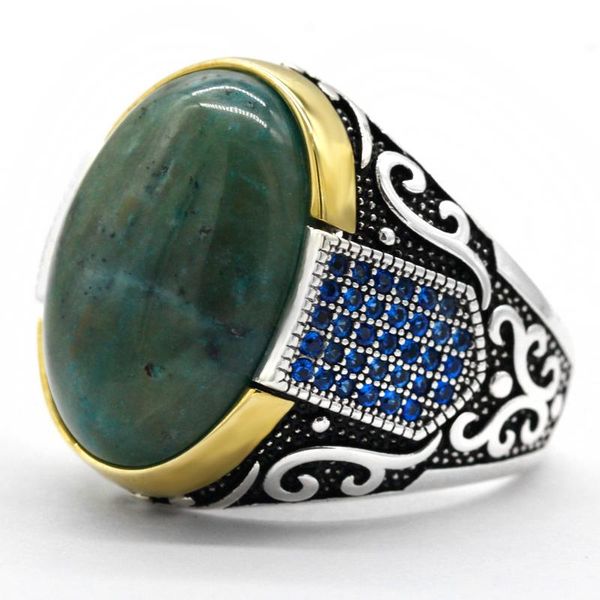 authentic sterling silver antique turkish blue zircon ring and phoenix stone men's colorful punk rock jewelry cluster rings, Golden;silver
authentic sterling silver antique turkish blue zircon ring and phoenix stone men's colorful punk rock jewelry cluster rings, Golden;silver