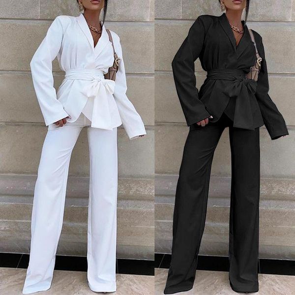 women's two piece pants 2021 winter fashion blazer two-piece sets double breasted women and trousers 2-piece suit for woman, White
women's two piece pants 2021 winter fashion blazer two-piece sets double breasted women and trousers 2-piece suit for woman, White