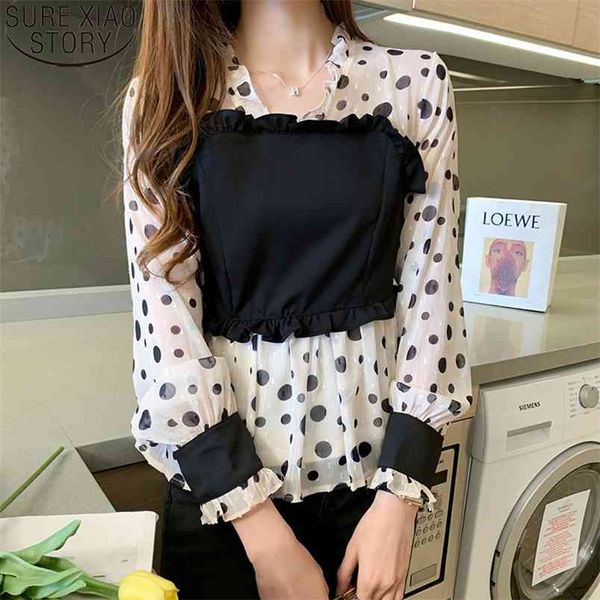polka dot chiffon blouses women spring sweet ruffles blouse spliced shirt long sleeve v-neck blusas ladies 10540 210506, White
polka dot chiffon blouses women spring sweet ruffles blouse spliced shirt long sleeve v-neck blusas ladies 10540 210506, White