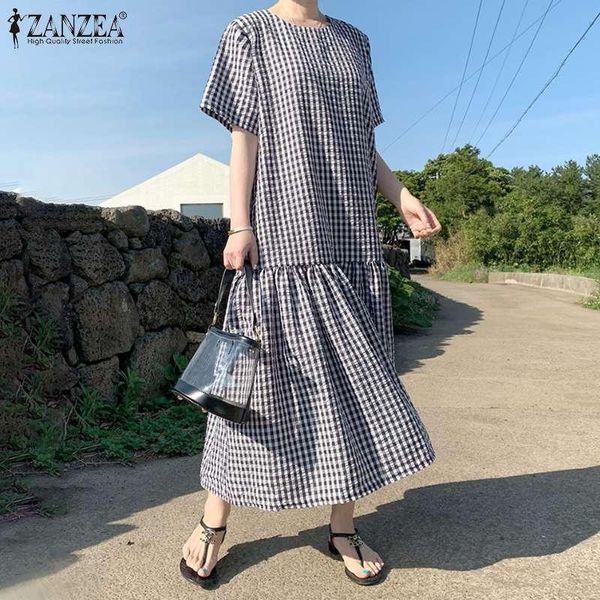 party dresses women's check sundress zanzea 2021 stylish summer ruffle dress short sleeve vestidos female casual o neck robe femme, White;black
party dresses women's check sundress zanzea 2021 stylish summer ruffle dress short sleeve vestidos female casual o neck robe femme, White;black
