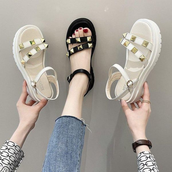 sandals for women rivet casual fashion summer thick soled high rise muffin flat bottomed beach, Black
sandals for women rivet casual fashion summer thick soled high rise muffin flat bottomed beach, Black