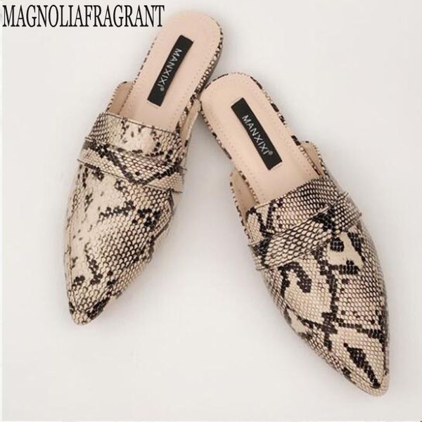 slippers spring summer women snakeskin pattern flat shoes woman pointed toe half muller sandals y83, Black
slippers spring summer women snakeskin pattern flat shoes woman pointed toe half muller sandals y83, Black