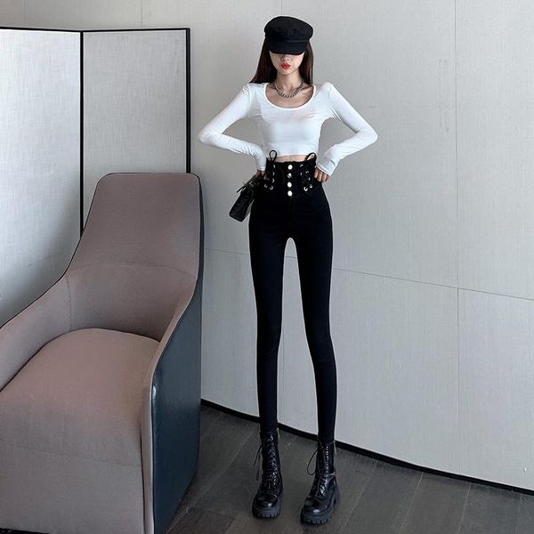 women's jeans high waist 2021 clothing early autumn little feet slim tight pant korean version pencil black long pants women, Blue
women's jeans high waist 2021 clothing early autumn little feet slim tight pant korean version pencil black long pants women, Blue