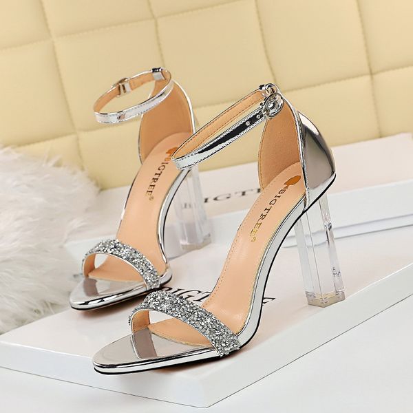 summer women's shoes transparent heel sequins rhinestone lace high-heeled sandals, Black
summer women's shoes transparent heel sequins rhinestone lace high-heeled sandals, Black