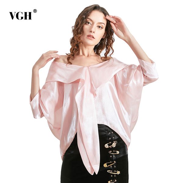 vgh white elegant shirt for women slash neck batwing sleeve casual solid blouse female fashionable new clothing spring tide 210421
vgh white elegant shirt for women slash neck batwing sleeve casual solid blouse female fashionable new clothing spring tide 210421