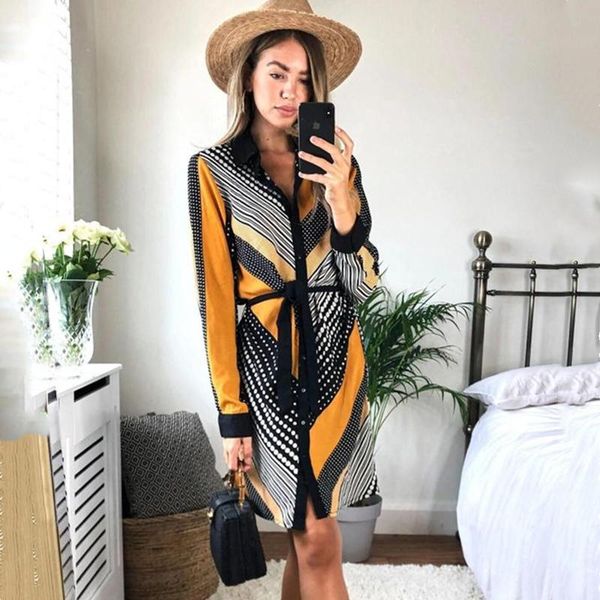 casual dresses robe autumn polka dot striped print mini night dress for women long sleeve belt office party elegant midi vestidos, Black;gray
casual dresses robe autumn polka dot striped print mini night dress for women long sleeve belt office party elegant midi vestidos, Black;gray