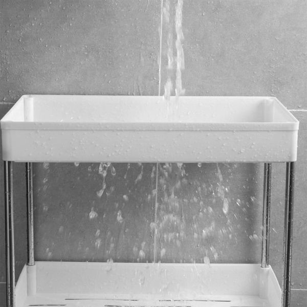 hooks & rails est arrival double-layer storage shelf with hollow drain, no perforation organizer for kitchen / bathroom
hooks & rails est arrival double-layer storage shelf with hollow drain, no perforation organizer for kitchen / bathroom