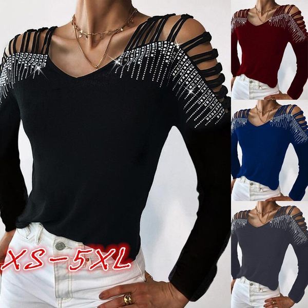 women's t-shirt long sleeve shirts for women shoulder hollow plus size solid color summer fashion slim lugentolo, White
women's t-shirt long sleeve shirts for women shoulder hollow plus size solid color summer fashion slim lugentolo, White
