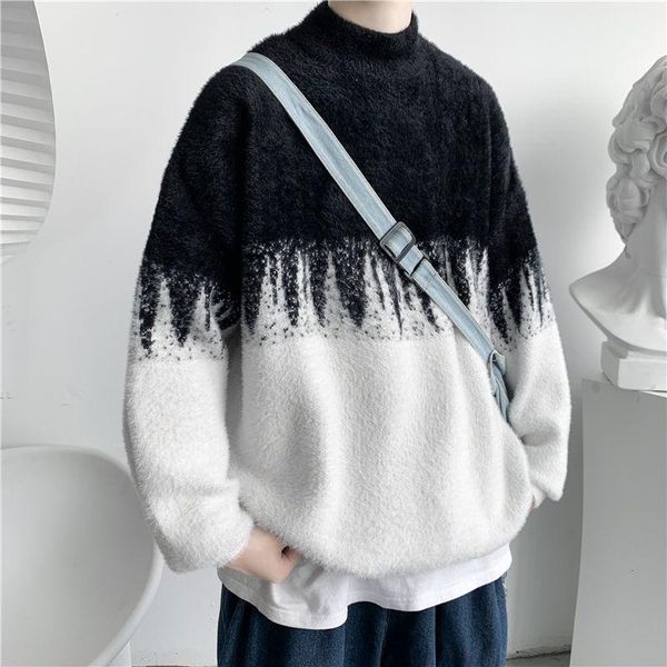 men's sweaters winter plush sweater men warm fashion printing casual knit pullover korean loose long-sleeved mens jumper clothes, White;black
men's sweaters winter plush sweater men warm fashion printing casual knit pullover korean loose long-sleeved mens jumper clothes, White;black