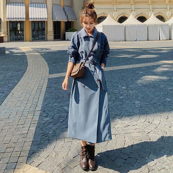women's trench coats windbreaker pinge long spring autumn dress over-the-knee big size stitching coat female loose ladies cloak 4r, Tan;black
women's trench coats windbreaker pinge long spring autumn dress over-the-knee big size stitching coat female loose ladies cloak 4r, Tan;black