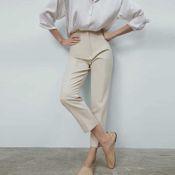 women pants office suit high waist pants za fashion chic 7 colors casual street women pantss 210601, Black;white
women pants office suit high waist pants za fashion chic 7 colors casual street women pantss 210601, Black;white