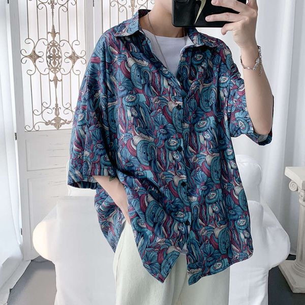 men's casual shirts shirt spring and summer floral short sleeve shirt men's fashion 5-sleeve dp4r, White;black
men's casual shirts shirt spring and summer floral short sleeve shirt men's fashion 5-sleeve dp4r, White;black
