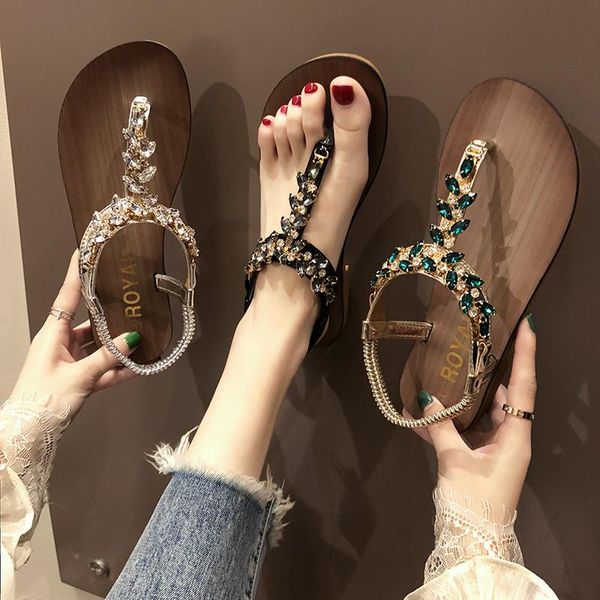 summer women sandals fashion rhinestone clip toe gladiator outdoor beach buckle strap casual flip-flop slippers, Black
summer women sandals fashion rhinestone clip toe gladiator outdoor beach buckle strap casual flip-flop slippers, Black