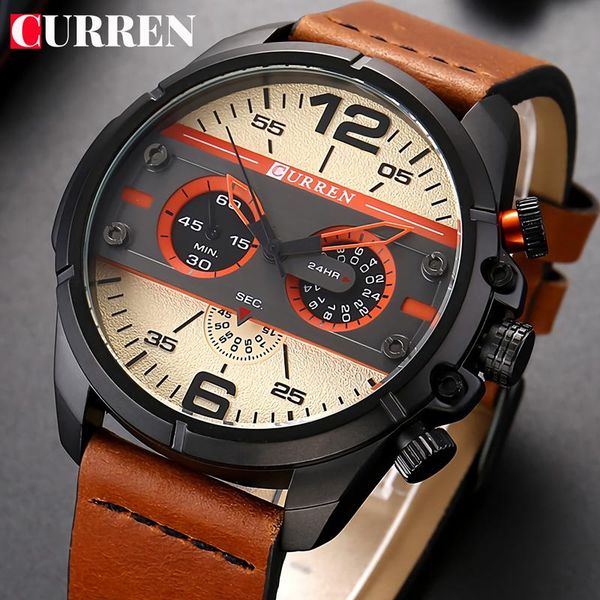wristwatches curren watch men creative wrist man army military waterproof wristwatch clock leather watches 2021, Slivery;brown
wristwatches curren watch men creative wrist man army military waterproof wristwatch clock leather watches 2021, Slivery;brown