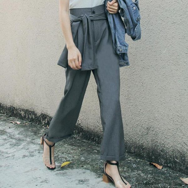 women's pants & capris belt wide leg women high waist solid color full length trousers spring autumn office lady, Black;white
women's pants & capris belt wide leg women high waist solid color full length trousers spring autumn office lady, Black;white