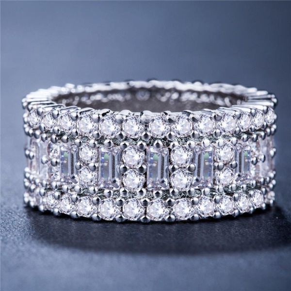 wedding rings classic white gold crystal zircon ring luxury dazzling bling cz cocktail jewelry christmas anniversary gift, Slivery;golden
wedding rings classic white gold crystal zircon ring luxury dazzling bling cz cocktail jewelry christmas anniversary gift, Slivery;golden
