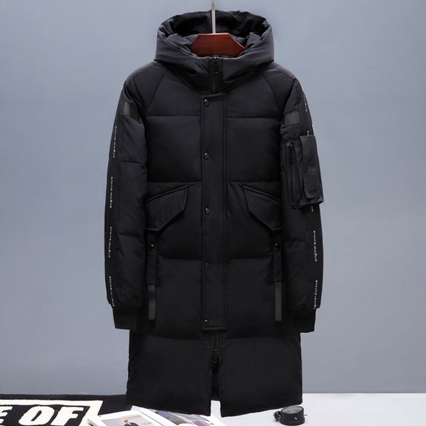 Men's women's long wool thick warm and windproof hooded ets, fashion couple coats, Black