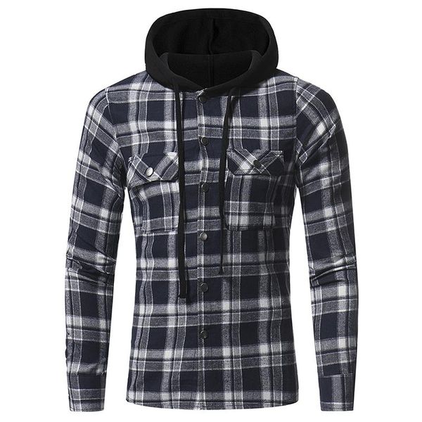 men's casual shirts plaid shirt 2021 autumn fashion men brand clothing long sleeve lattice hooded camisa social xxxl, White;black
men's casual shirts plaid shirt 2021 autumn fashion men brand clothing long sleeve lattice hooded camisa social xxxl, White;black