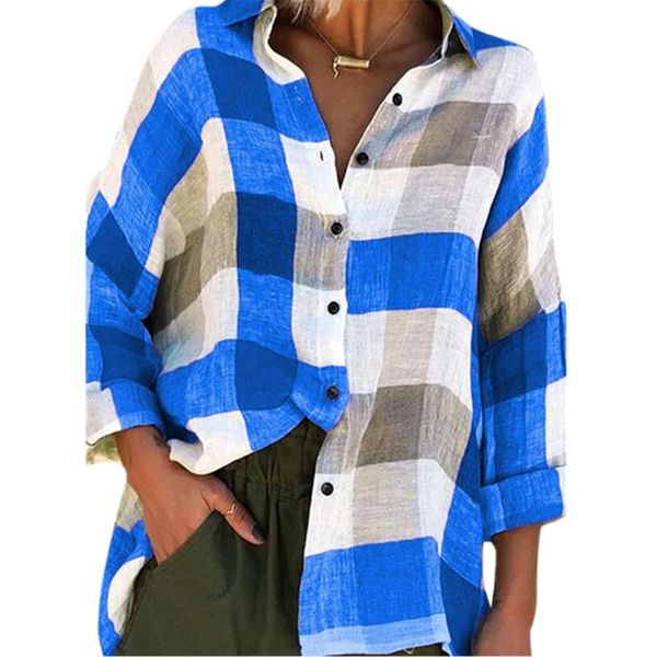 plaid print turn-down neck women shirts single breasted full sleeve long clothes plus size casual blouse 2021 women's blouses &, White
plaid print turn-down neck women shirts single breasted full sleeve long clothes plus size casual blouse 2021 women's blouses &, White