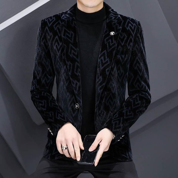men's suits & blazers autumn winter men plus velvet thick warm casual suit jacket korean slim fit business social dress coat clothing, White;black
men's suits & blazers autumn winter men plus velvet thick warm casual suit jacket korean slim fit business social dress coat clothing, White;black