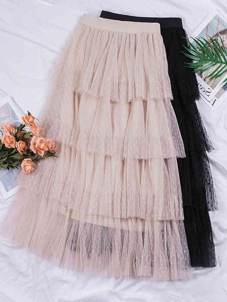 spring summer layered long mesh skirts women preppy princess high waist ruffled tiered tulle pleated 210513, Black
spring summer layered long mesh skirts women preppy princess high waist ruffled tiered tulle pleated 210513, Black