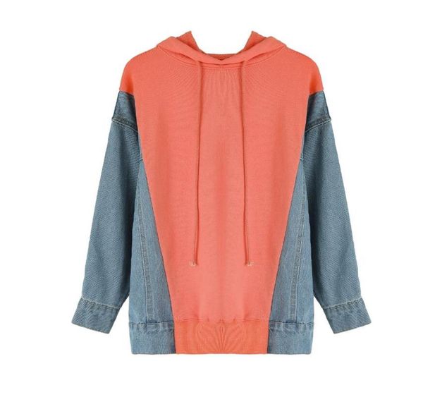 women's hoodies & sweatshirts autumn women patchwork denim lady loose hoody woman pullovers, Black
women's hoodies & sweatshirts autumn women patchwork denim lady loose hoody woman pullovers, Black