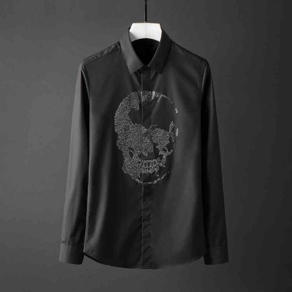 tee polo shirt shirt shirt solid color luxury crystal diamond skull long sleeve mens slim fit casual shirts plus size 4xl, White;black
tee polo shirt shirt shirt solid color luxury crystal diamond skull long sleeve mens slim fit casual shirts plus size 4xl, White;black
