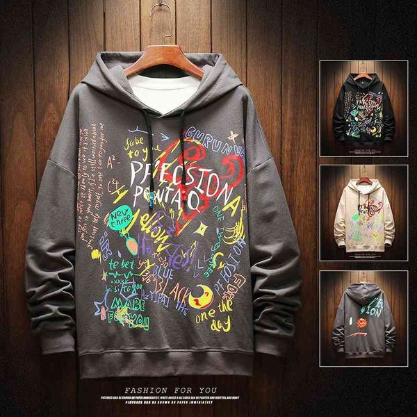 2020 spring new irregular printing hooded casual loose men's youth long sleeve trend sweater, Black
2020 spring new irregular printing hooded casual loose men's youth long sleeve trend sweater, Black