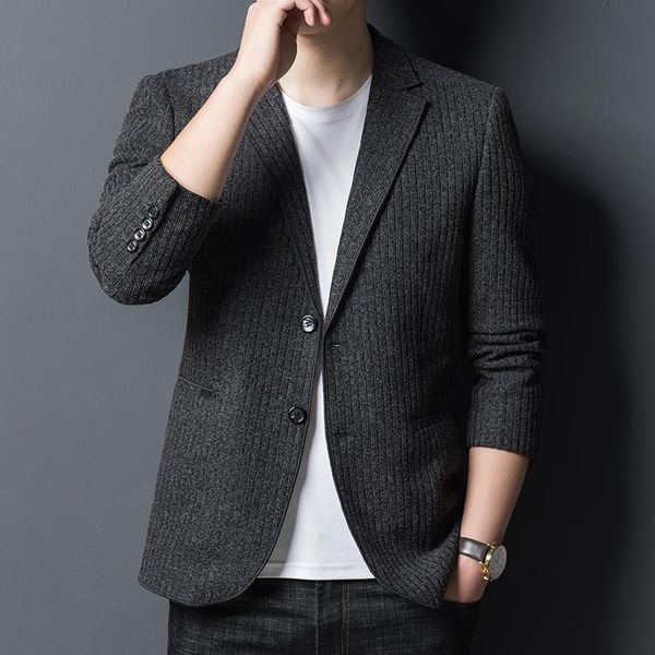 men's suits & blazers spring autumn men fashion slim fit black gray knitting fabric jacket suit male smart casual outfits tailored appa, White;black
men's suits & blazers spring autumn men fashion slim fit black gray knitting fabric jacket suit male smart casual outfits tailored appa, White;black