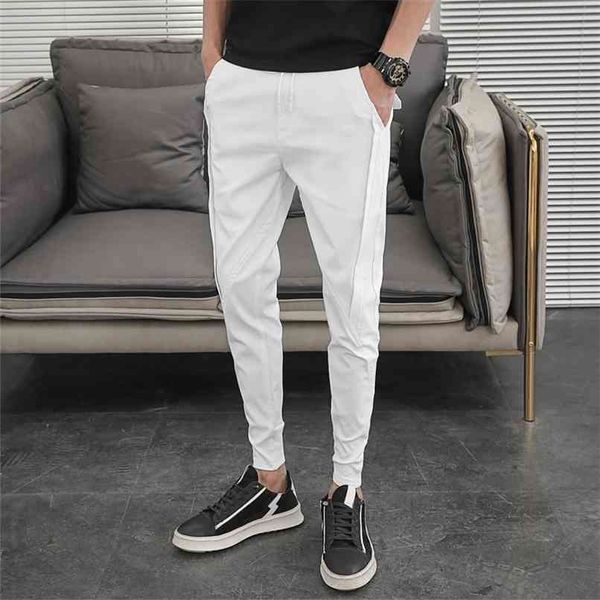 korean summer pants men fashion design slim fit harem ankle length solid all match hip hop joggers trousers 210818, Black
korean summer pants men fashion design slim fit harem ankle length solid all match hip hop joggers trousers 210818, Black
