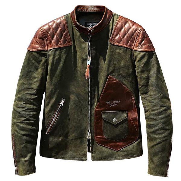 men's leather & faux cdj-106 read description asian size genuine cow waterproof 18oz canvas coat cowhide wax aged looking jacket, Black
men's leather & faux cdj-106 read description asian size genuine cow waterproof 18oz canvas coat cowhide wax aged looking jacket, Black