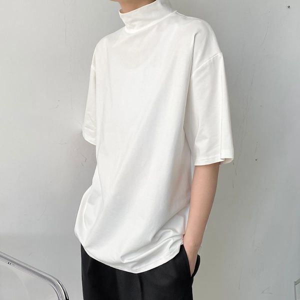 men's t-shirts korean style vintage t-shirt 2021 summer white solid t shirt mens half collar causal daily male chic streetwear, White;black
men's t-shirts korean style vintage t-shirt 2021 summer white solid t shirt mens half collar causal daily male chic streetwear, White;black