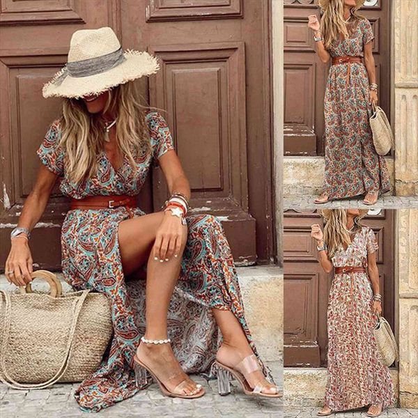 boho beachdresses elegant print women dresses flower summer beach split red womens long sundresses, Black;gray
boho beachdresses elegant print women dresses flower summer beach split red womens long sundresses, Black;gray