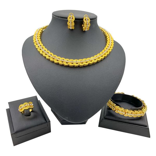 earrings & necklace african bridal jewelry crystal fashion sets bracelet ring for women wedding party classic set, Silver
earrings & necklace african bridal jewelry crystal fashion sets bracelet ring for women wedding party classic set, Silver
