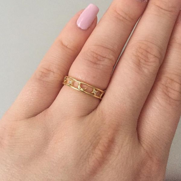 wedding rings cute female crystal star moon ring charm gold color hollow for women minimalist bride zircon engagement thin, Slivery;golden
wedding rings cute female crystal star moon ring charm gold color hollow for women minimalist bride zircon engagement thin, Slivery;golden